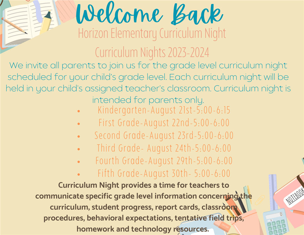  Curriculum Night 